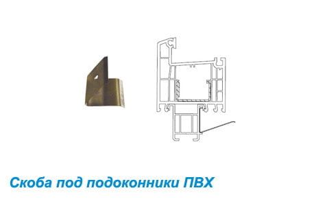 Скоба под подоконник ПВХ Скоба под подоконник ПВХ